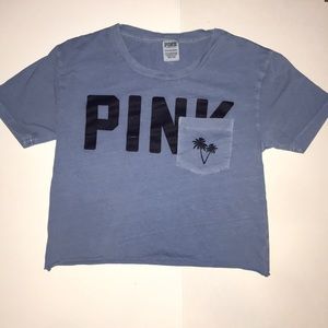 Pink shirt but it’s blue